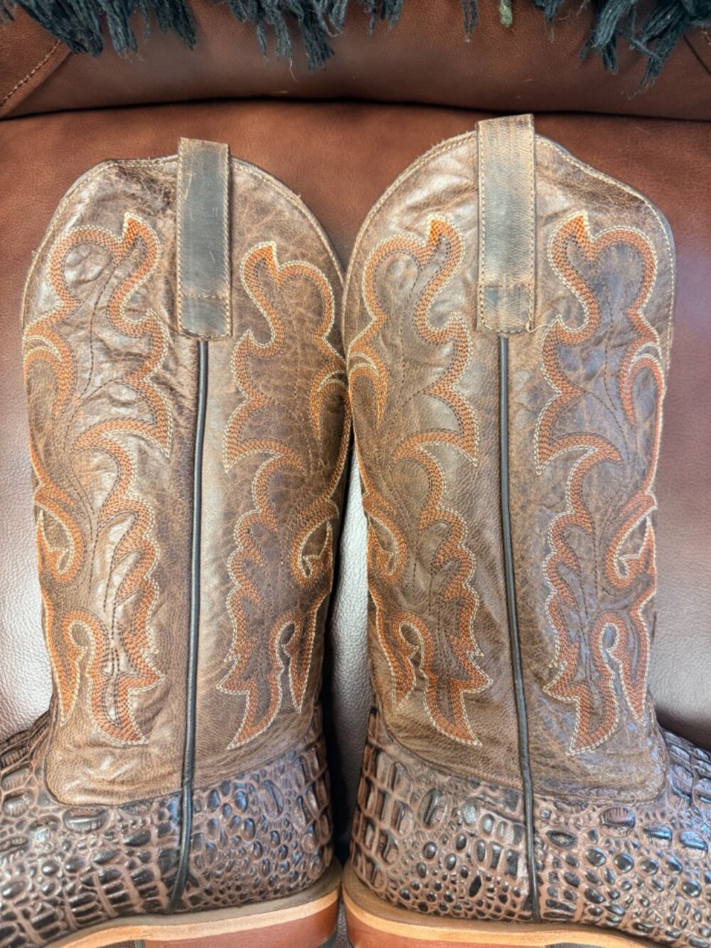 Horse Power Nile Crocodile Print Cowboy Boots Men's 9D - Made in Leon Mexico - Picture 15 of 16